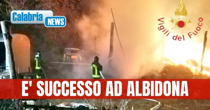 Incendio automezzi Albidona